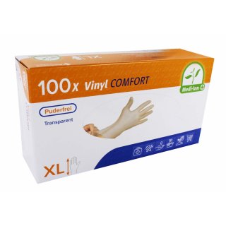Handschuhe, Vinyl puderfrei "Comfort" Größe XL, Medi-Inn, 100 Stück
